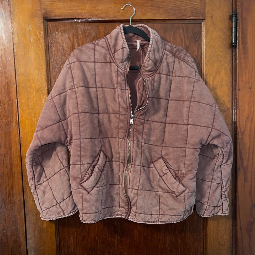 Free People Dolman Quilted Jacket in washed Brick